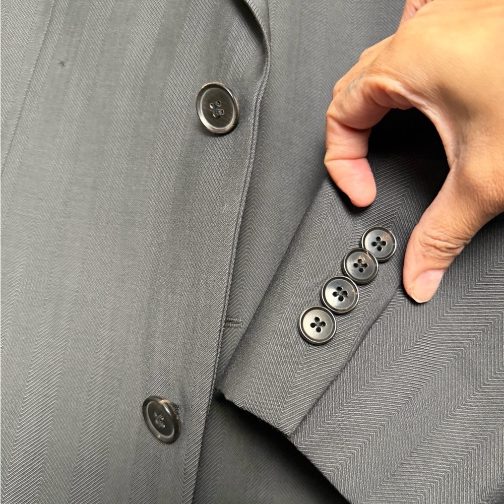 Hugo Boss Gray Herringbone Wool Blazer 38R Tailored by Nordstrom - Picture 7 of 8